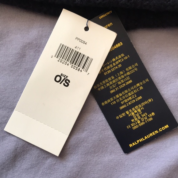 Brand New Polo Ralph Lauren Navy Blue Knit 50% Wool Beanie Hat - Picture 6 of 11